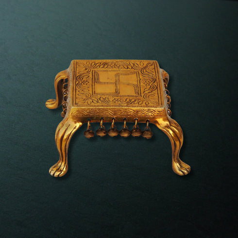 Brass Chowki For God Idol Statue 1.46Kg